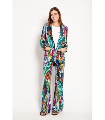 PANTALÓN ACAMPANADO PLUMAS